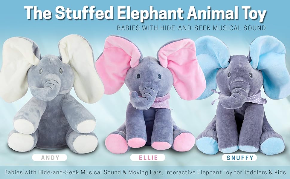 Peek-a-boo singing elephant doll