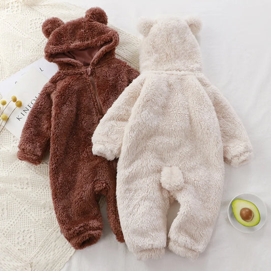 Cute Cartoon Bear Baby Romper Pajamas 0-24 Months