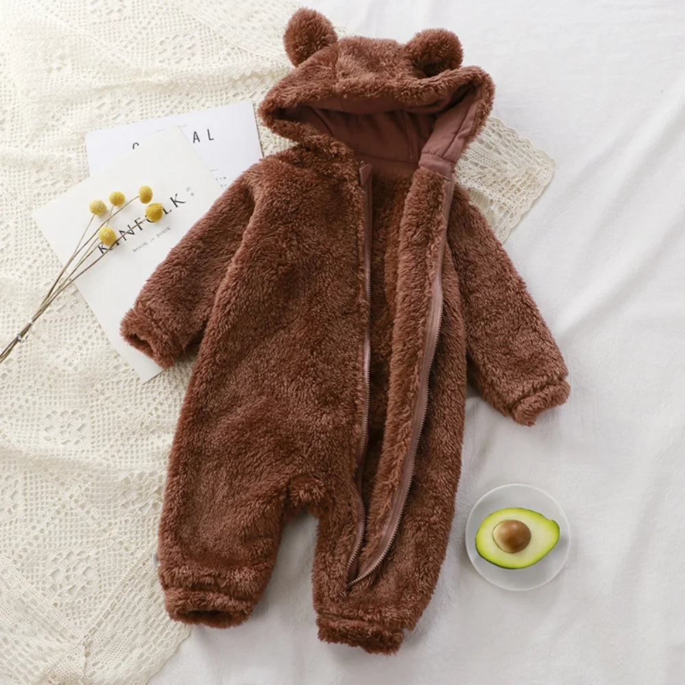 Cute Cartoon Bear Baby Romper Pajamas 0-24 Months