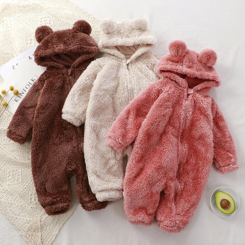 Cute Cartoon Bear Baby Romper Pajamas 0-24 Months